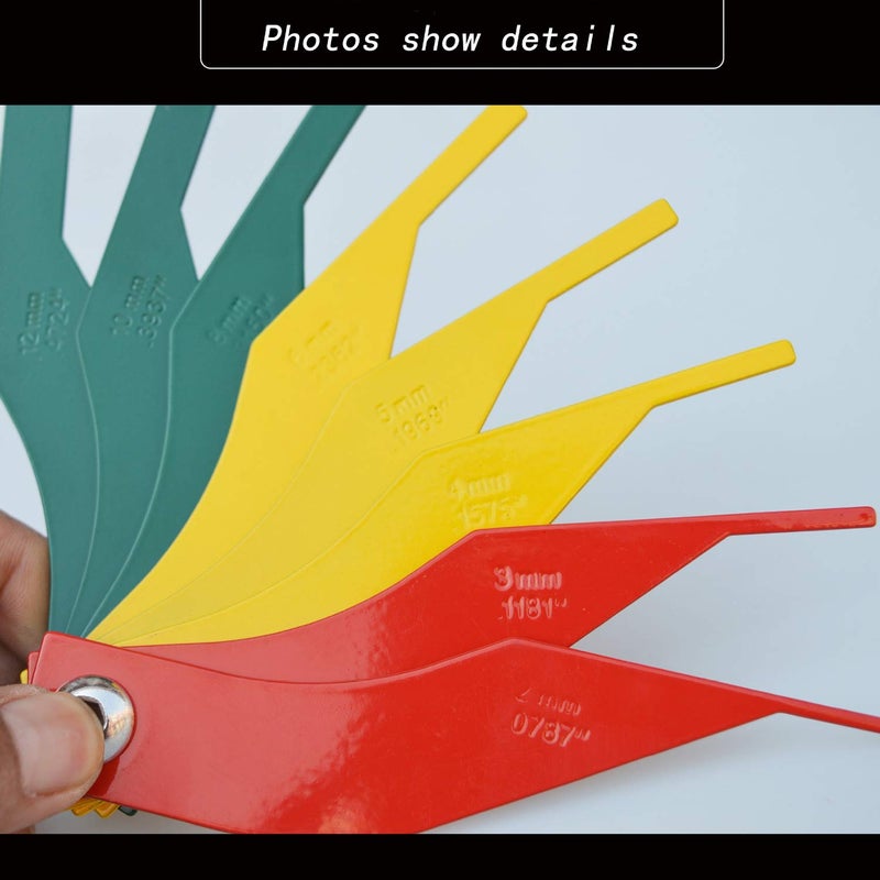 Hedume 4 Pack Brake Lining Thickness Gauge, 8-in-1 Car Automotive Brake Pad Measure Ruler Tool Feeler Lining Thickness Gauge - Image 5